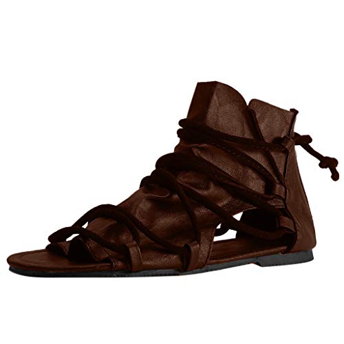 Wyxhkj Sandalias Planas Para Mujer Con Cremallera Pisos Correas Cruzadas Zapatos Casuales...