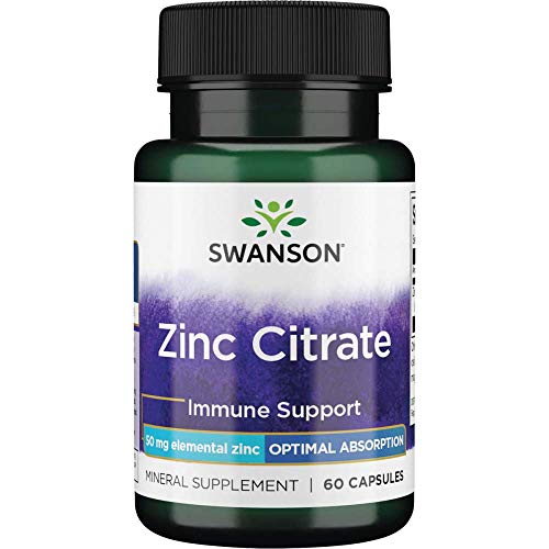 Swanson Zinc Citrate 50 Milligrams 60 Capsules