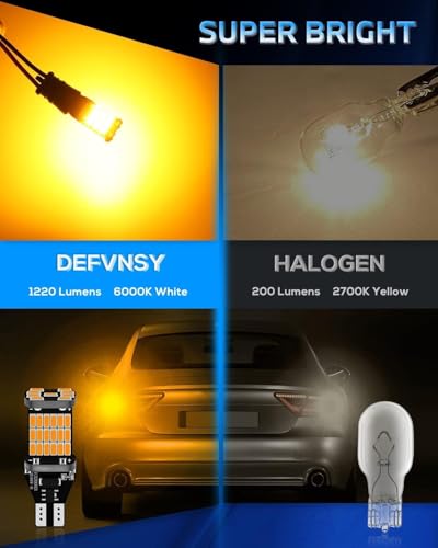 Image of 360 Degree, 45smd, T10 /T15 Socket LED Turn Signal Blinker Lights, Amber Yellow (2)