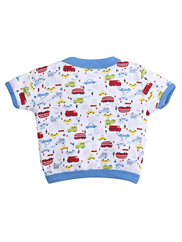 Image of Pooja Baby Baby Boys' & Baby Girls' T-Shirt Hosiery Cotton Clothing Jhabla /Vest Front Open T- Shirt with Snap Buttons Pack Of 4