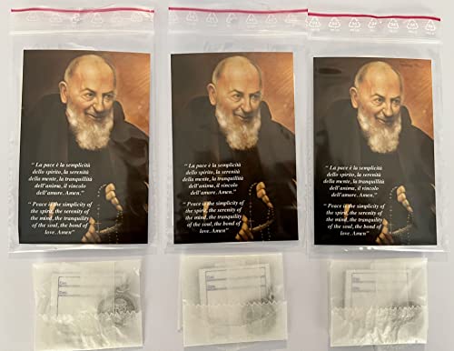 LOT OF 3 (THREE) SAINT PIO OF PIETRELCINA (PADRE PIO) MEDALS - THE PATRON SAINTS MEDALS - 100% MADE IN ITALY2