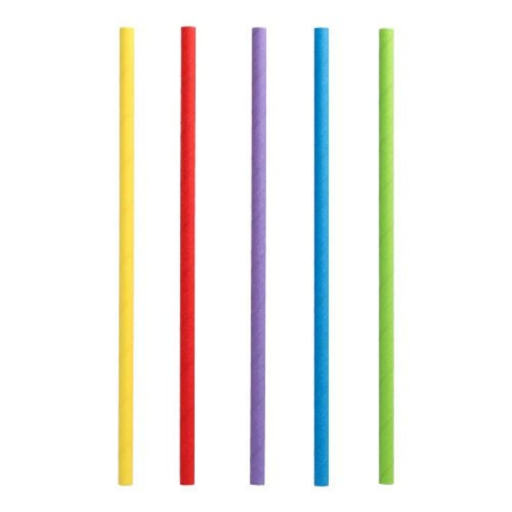6750 Shake-Halme aus Papier "pure" Ø 8 mm · 25 cm bunt Strohhalme Trinkhalme farbig sortiert