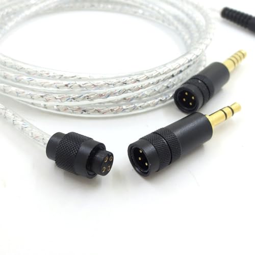 Yaowanguan Balanced Cable w/4.4mm,2.5mm,3.5mm Adapter for Audio-Technica ATH-M50X,ATH-M40X,ATH-M70X Headphones,M50X/M40X/M70X 3 in 1 Silver Plated Replacement Upgrade Wire - Image 4