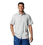 Columbia Mens Slack Tide Short Sleeve Camp Shirt, Cool Grey, Small