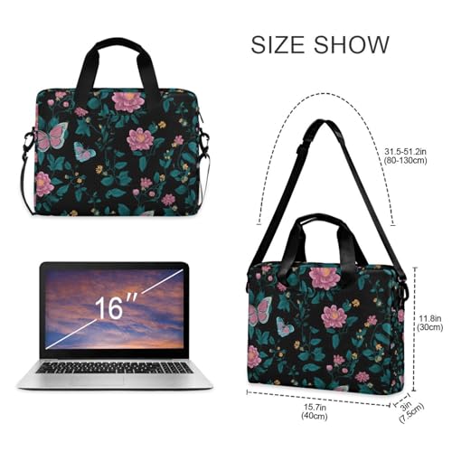 Maletín para laptop con diseño floral rosa 13-15.6 pulg miniatura 5