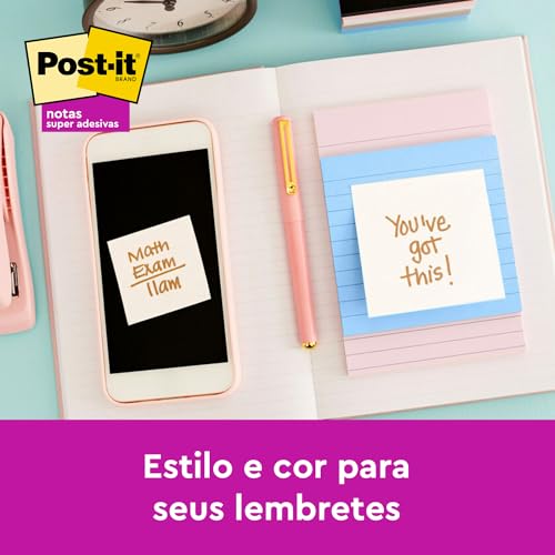 Post-it, 3M, Bloco de Notas Adesivas, Coleção Serenidade, 76x76, 430 folhas