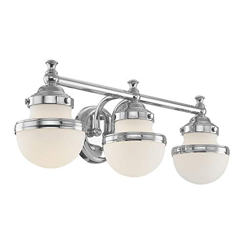 Image of Livex Lighting 5713-05 Oldwick 3 Polished Chrome Bath Light, 24 x 7.25 x 8.25 | Dimensions: 24 x 7.25 x 8.25