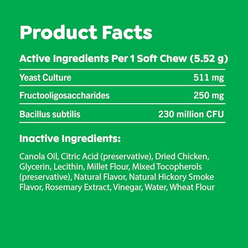 Greenies-Supplements-Digestive-Health-Probiotics-for-Dogs-Chicken-Flavor-78-oz-Pouch-of-40-ct-Soft-Chews-Dog-Probiotics Greenies Supplements Digestive Health Probiotics for Dogs Chicken Flavor 78 oz Pouch of 40 ct Soft Chews Dog Probiotics