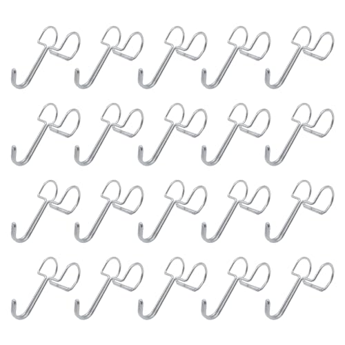ONEBO 20 Pcs 304 Stainless Steel S Shaped Hooks,Hanging Rod Hanging Hooks Sliding Wardrobe Pipe Hangers,Anti-Drop Metal Hangers Hang Hook,for Kitchen Work Shop