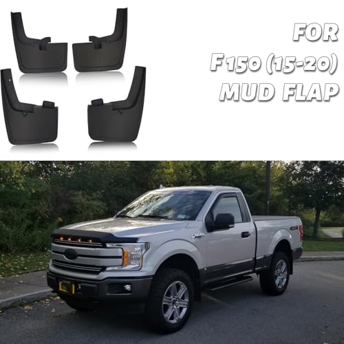Image of Mud Flaps Compatible with Ford F150 2015-2020 Heavy Duty PP Material Mudflaps Mudguard No Drilling Splash Guards All Weather Protection Accessories(Only for Trucks with Fender Flares), Set of 4