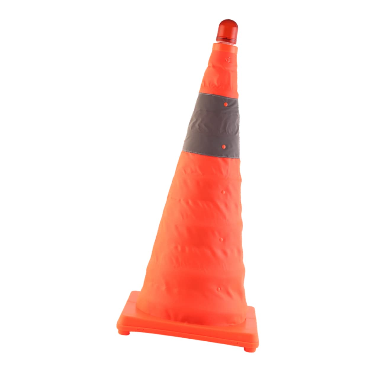 Cône de Chantier Pliable Réfléchissant avec Lampe LED, Orange