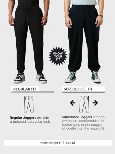 Image of Bewakoof Women's Cotton Super Loose Fit Joggers|Bewakoof Air 1.0 | Track pants for woman | Lower for women | Multipurpose | Activewear | Utility Pockets | Lightweight & Flexible Elastic Waist | Casual Joggers | Loose Fit