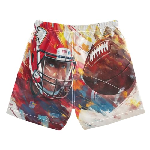 Boys Quick Dry Swim Trunks with Pockets American Football Retro Beach Shorts for Kids, Toddler Swimsuit Boy2