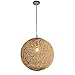 Produktbild Modern lampenschirm rattan Pendelleuchte Kugel Runden Papierseil Geflecht Hängende Dekorations Lampe für Gänge Restaurant(11.81in/30CM)-Khaki