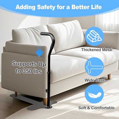 Stand Assist Aid for Elderly, Chair Couch Lift Devices for Seniors Adults, Standing Assistive Aids with Safety Handle & Cup Holder for Disabled, Handicap with Limited Mobility, Hold Up to 350LBS - Image 3