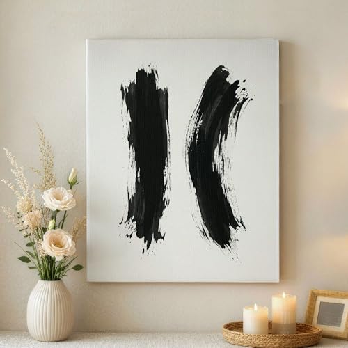 Toile abstraite moderne de salon en noir et blanc pour chambre