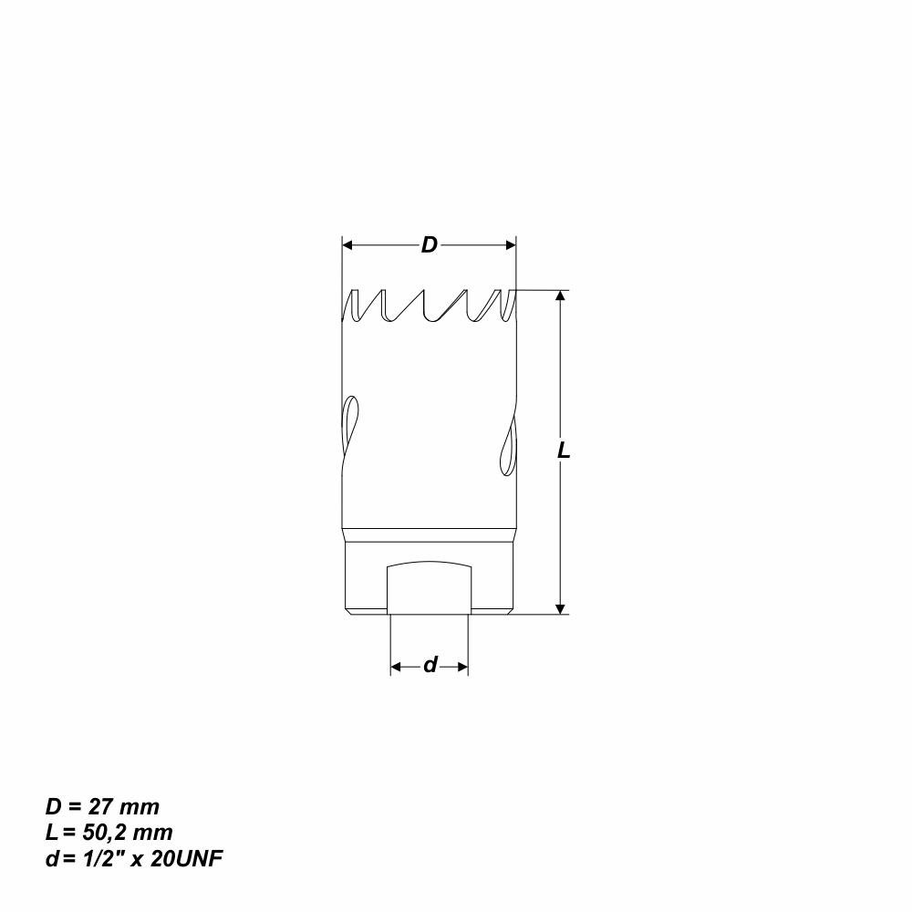 HSS BiM Lochsäge Bohrkrone 1/2 x 20 UNF für Metall Holz Inox 14 mm HSS BiM Lochsäge Bohrkrone 1/2 x 20 UNF für Metall Holz Inox 14 mm