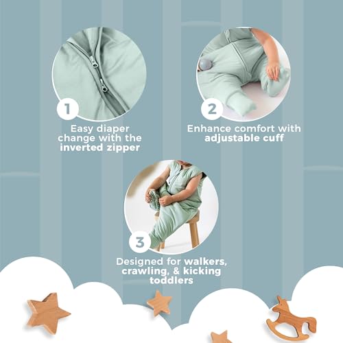 Image of Sleeveless Soft Baby & Toddler Sleeping Sack, Breathable with Adjustable Feet Cuffs & Anti-Slip Grip