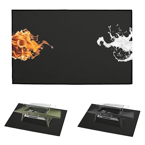 Tapis barbecue sol exterieur, Tapis pour barbecue extérieurs, Tapis plancha pour table et pelouse (80x50 cm)