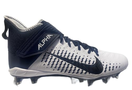 Nike Alpha Menace Pro 2 Mid BV3945-102 White-Navy-Black Men's Football Cleats 11.5 US