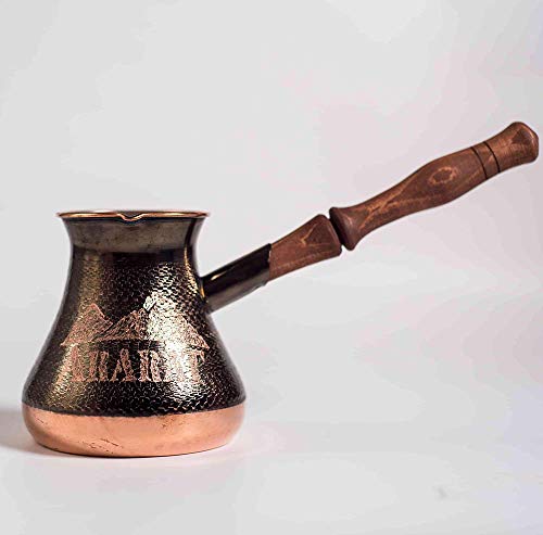 Copper Coffee Pot Maker Ararat emblem, Jazzve, Cezve Ibrik, Armenia Jezve Jazve wooden handle ARMENIAN coffee maker, handmade, turka, personalized