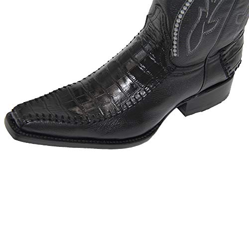 Western Shops Mens Genuine Cowhide Leather Luxury Crocodile Alligator Print Cowboy Western Boot3