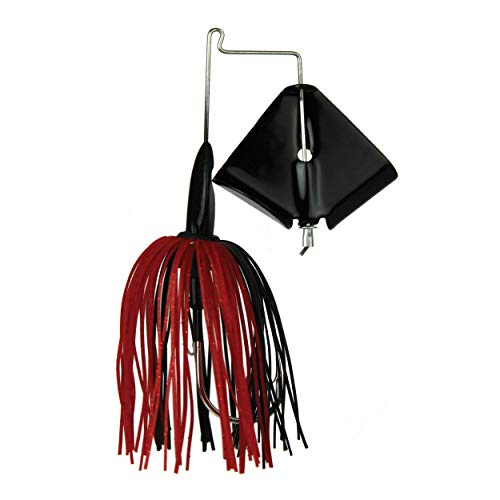 Tackle HD 1/2 Oz Worldwide Buzzer Fishing Bait, Buzz Bait with Mustad Ultra Point Fishing Hook and Pro Series Skirt, Top Water Bass Fishing Lure for Freshwater, Black/Red (Black Blade)