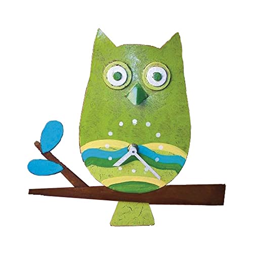 mitienda mit Liebe gemacht Reloj de pared con diseño de búho, color verde, decoración de pared, decoración para niños Cover