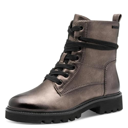 Jana Botas de encaje para mujer Flat TEX + botas veganas de media longitud, Pewter, 37 EU, gris peltre, 37 EU