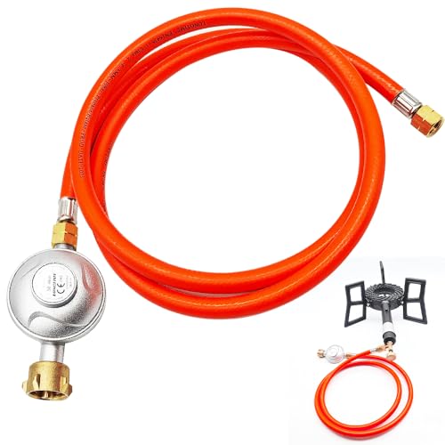 SGZIOO Détendeur Propane 50mbar avec Tuyau de 1.5m, Réducteur Basse Pression, Kit de Détendeur Gaz Propane pour Barbecue, Camping (Allemagne)
