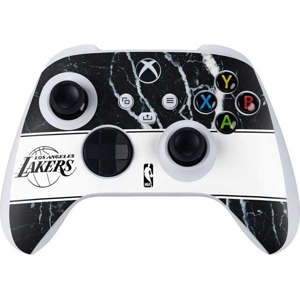 Skinit Decal Gaming Skin Compatible with Xbox Series S Controller - Officially Licensed NBA Los Angeles Lakers Marble Design