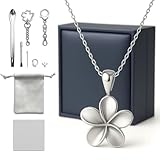 [德芸TOKUGEI] 遺骨 ペンダント 人間 ペット メモリアル キーホルダー 桜型 手元供養 ネックレス ステンレス 低アレルギー 防水 遺灰入れ 遺骨入れ 遺髪入れ 納骨キット付き 自由組み合わせ ギフトボックス付 (シルバー)