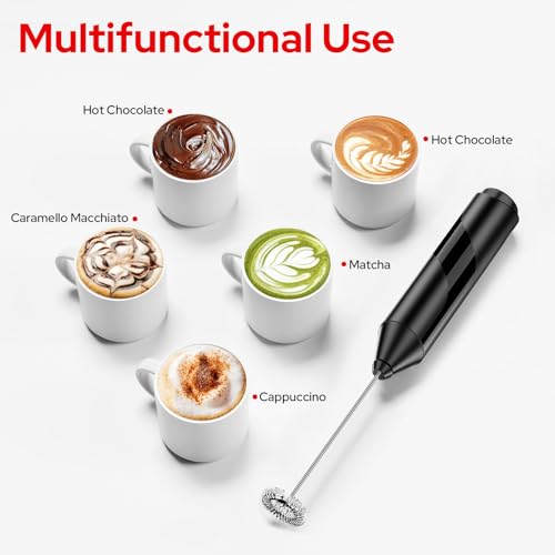 COSTAR Milk Frother for Coffee with Stand, Battery-Operated Electric Milk and Coffee Blender, Mini Handheld Coffee Mixer,Portable Foam Maker for Coffee, Cappuccino, Egg Beaters,... - Image 2