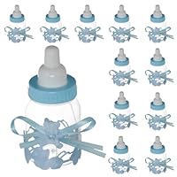 Baby Party Flasche Candy Flaschen,Taufe Milchflasche,Taufe Babyflaschen,Dekoration für Babydusche Flasche,Babyparty Candy BoxFavors,Milchflasche Baby Shower Party,Wiederverwendbar,Blau,12 pcs