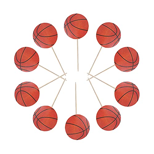 48Pcs Basketball Cupcake Cake Toppers | Basketball Party Supplies Dessert Muffin Cake Decorations For Basketball Themed Party, Baby Shower Or Happy Birthday Party Decoration #TOP1