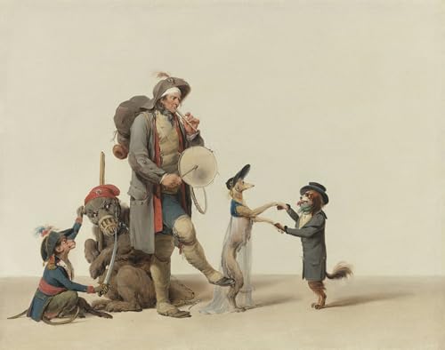 Affiche Toile Louis Léopold Boilly un dresseur d'animaux 60x90cm Reproduction d'Art Mural