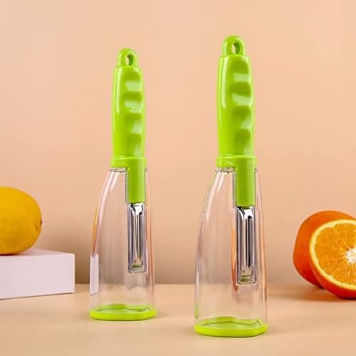 Peeler With Container Stainless Steel Blade,Both Fruits And Vegetables (Plastic) #TOP2