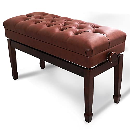 DJVHSRI Piano Stool Height Adjustable Piano Bench with Inner Solid Flip-Top Extra Music Storage,Deluxe Keyboard Stool for Home Professional,Walnut Brown Beautiful Scenery,