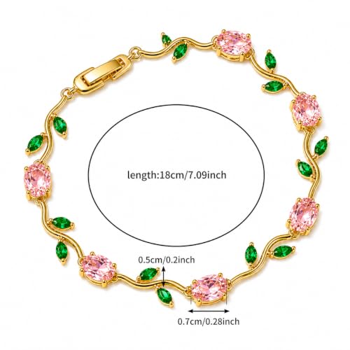 Image of SALTY Tulip Bracelet for Women Anti Tarnish | Fancy Floral Bracelet | Jewellery Gifts | Hand Band | Fashion Accessories for Girls | Minimal Jewelry Design | Gift for Rakhi | Gift for Diwali, Christmas, Marriage, Birthday