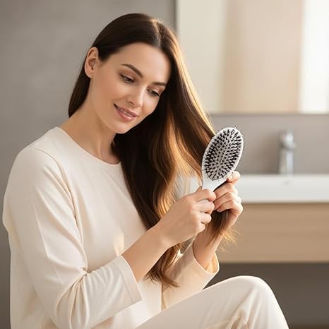 Viral World-Famous 5x Sold Out Paddle Brush - Smoother, Stronger, Shinier Hair, Boar Bristle Brushs with Nylon Bristles and Microsphere Massaging Tips, Lightweight Viral Paddle Brush (2Pcs) - Image 4