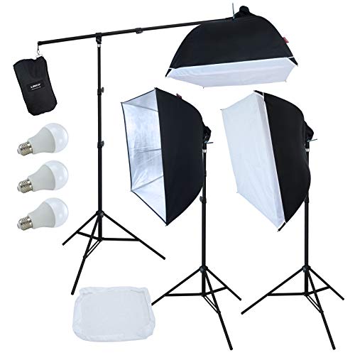 LINCO Lincostore Photo Studio Lighting LED Lights Softbox with Boom Arm Kit AM246 LINCO Lincostore Photo Studio Lighting LED Lights Softbox with Boom Arm Kit AM246