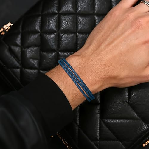 Pulsera de Cuero para Hombre con Broche de Acero miniatura 2