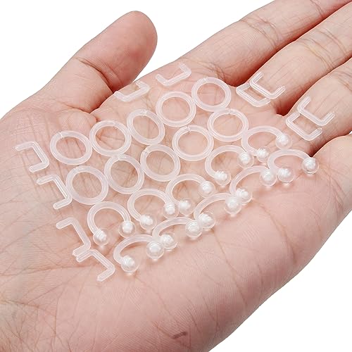 Ftovosyo 30pcs 14G 16G Septum Retainer Plastic Clear Septum Ring Flexible Septum Piercing Jewelry for Work Sport Surgery MRIs3