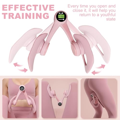 Oberschenkeltrainer, Beckenbodentrainer Für Frau, Thigh Master, Trainingsgerät Für Weibliches Gesäß Mit Intelligenter Zähl, Trimmer-Innenschenkel, Beckenboden Trainer Für Hüfttraining, Armtraining