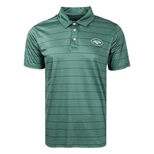 FOCO New York Jets NFL Mens Striped Polyester Polo - M