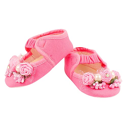 Image of Hopscotch Baby Girls Cotton Cute Booties in Pink Color
