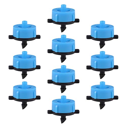 uxcell Pressure Compensating Dripper 4GPH 16L/H Emitter for Garden Lawn Drip Irrigation with Barbed Hose Connector Plastic Black Blue 25pcs