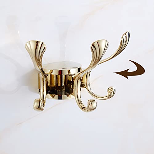 1 PC Robe Haken Europa Rotation Drei Haken Gold Wand Kleiderst?nder Stoff Haken Wandhaken f¨¹r Badezimmer Zubeh?r Schl¨¹ssel n¨¹tzliche Ketten, Silber – Bild 4