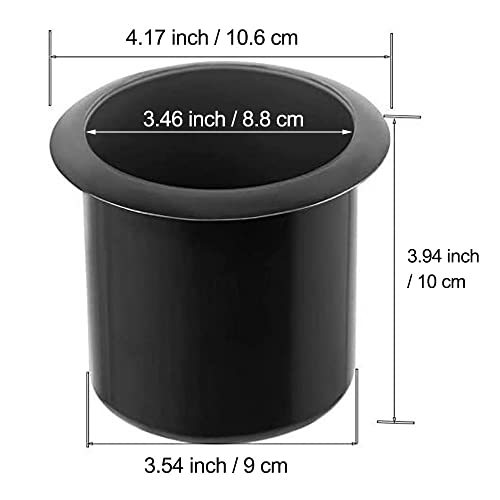 GYBest 2 Pcs Plastic Black Cup Holder, Recliner-Handles Replacement Cup Holder Insert for Sofa Boat Couch Recliner Poker Table (Bottom: 3.54