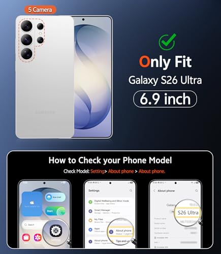 Image of FNTCASE for Samsung Galaxy S26-Ultra Case: Clear Magnetic Phone Cases with Screen Protector Compatible with Magsafe Slim Anti Yellowing Rugged Protective Transparent Cell Phone Cover (Blue Magnetic)